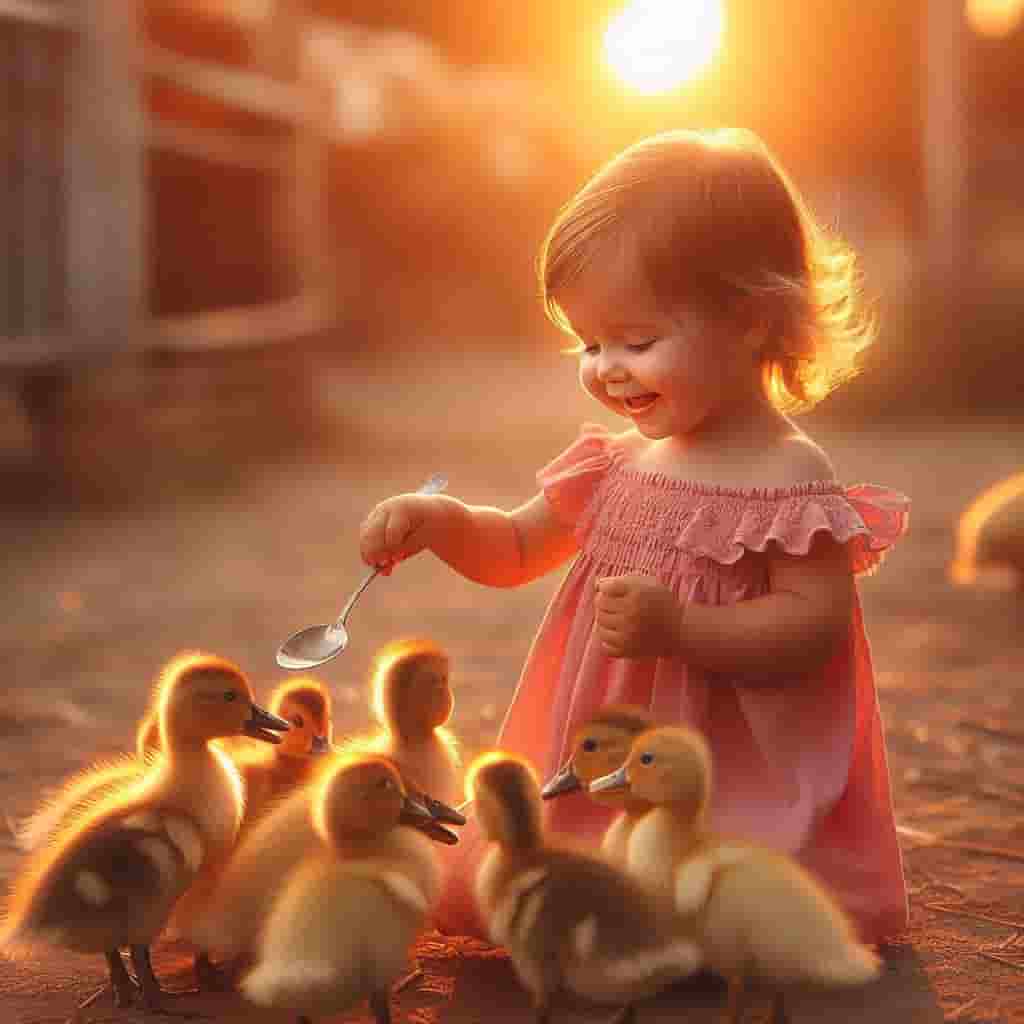 As the enchanting sunset unfolds: The golden carpet of warmth and intimacy captures the delicate details of innocence. a comprehensive picture of lovely charm emerges. 