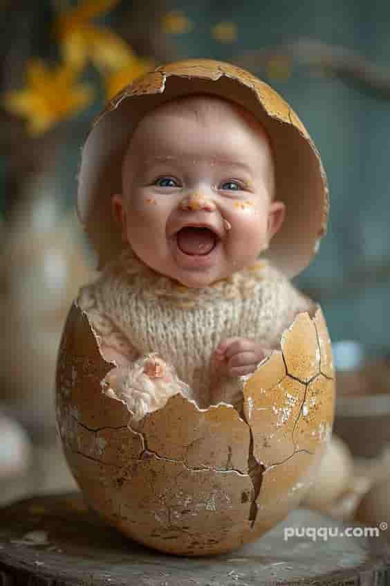 The Adorable Baby in the Eggshell: A Symbol of New Beginnings and Pure Innocence.hanh
