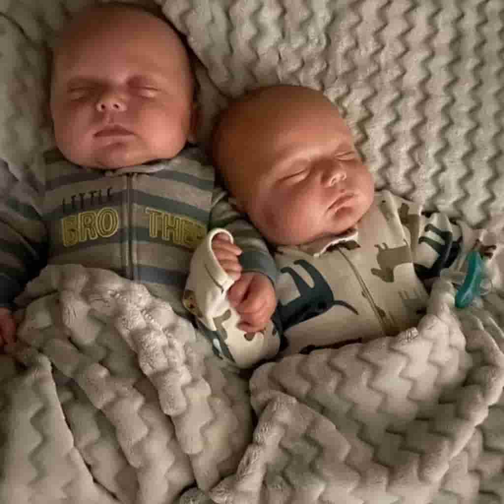 The 7-month-old inseparable twins protested being separated and insisted on sleeping together, making everyone feel extremely adorable.
